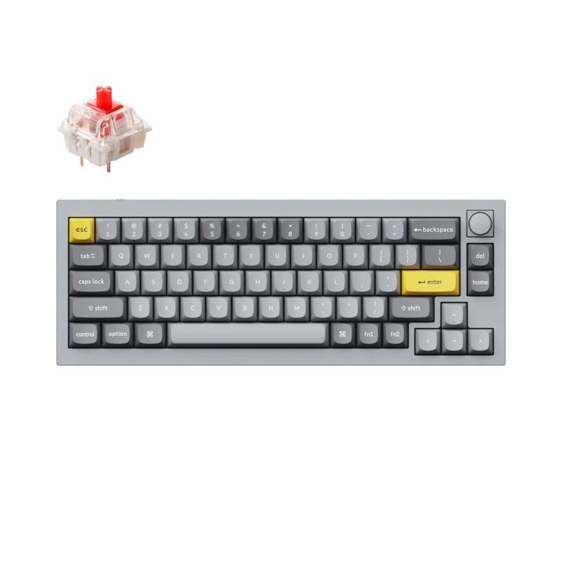 [Q2-N1] Keychron Q2 65% Red G Pro Switches Aluminium RGB Wired Keyboard - Grey