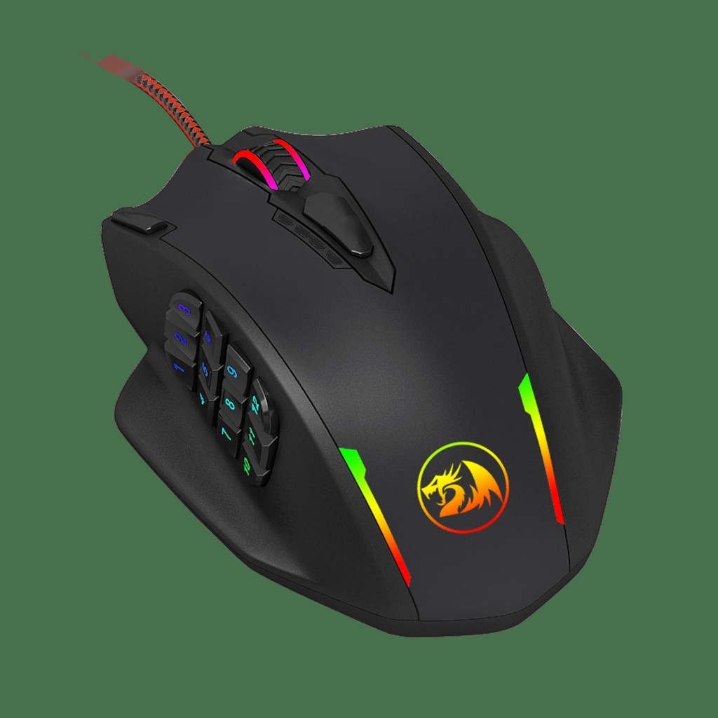 [RD-M908] REDRAGON IMPACT 12400DPI MMO Gaming Mouse - Black