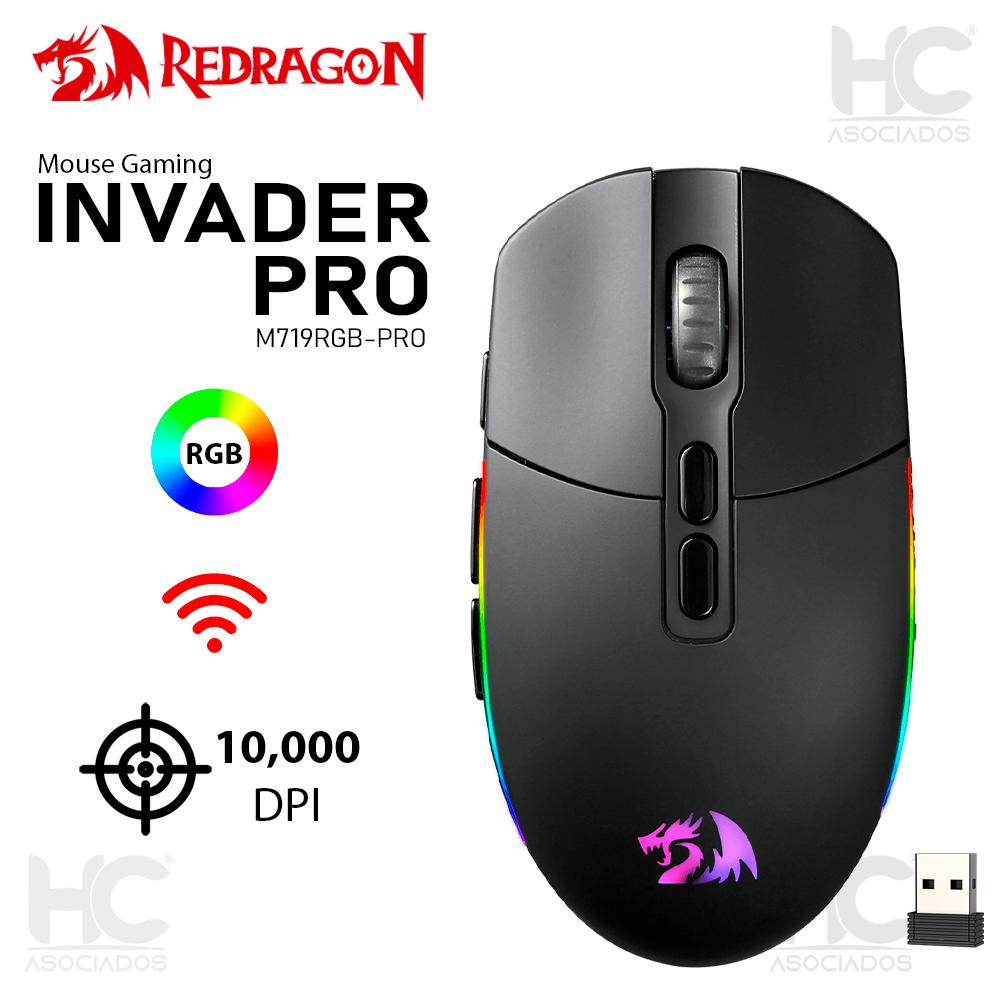 REDRAGON INVADER PRO 10000DPI Wireless Gaming Mouse - Black
