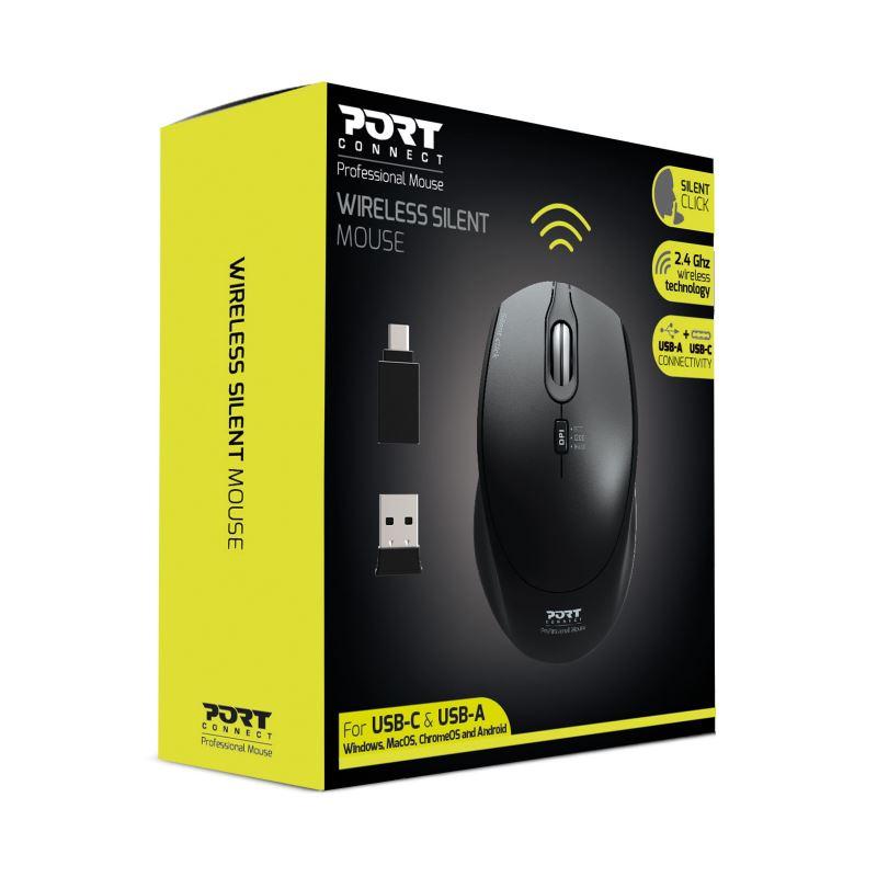[900714] Port Connect Mouse Pro Silent Wireless - White