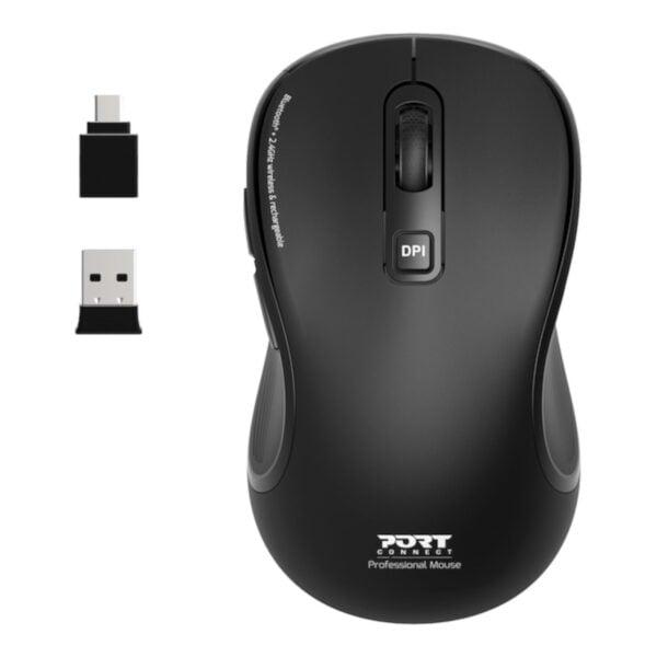 [910202] Port Connect Mouse Rechargeable Bluetooth and 2.4Ghz Business