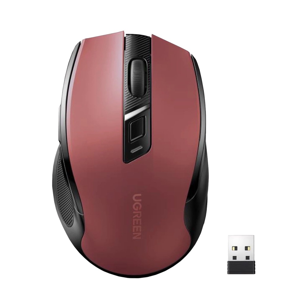 [MU006-25752] UGREEN Ergonomic Wireless Mouse (2.4G & BT) - Red