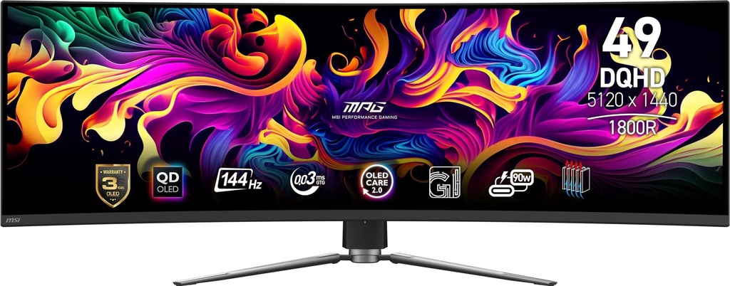 [MPG491CQPQD-OLED] MSI MPG 491CQP QD-OLED Curved Gaming Monitor 5120 x 1440 (DQHD) 144Hz