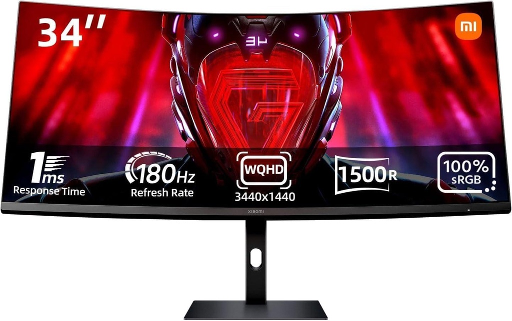 [ELA5454EU] Xiaomi G34WQi 34" 1440p UltraWide IPS Curved Gaming Monitor (180Hz, 1ms, 21:9, HDMI/DP, AMD FreeSync, & 1500R Curve)