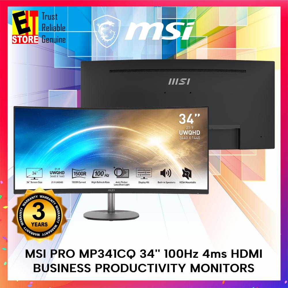 [PROMP341CQ] MSI PRO MP341CQ Professional Monitor 3440x1440 (UWQHD) VA 1ms 100Hz HDMI Black