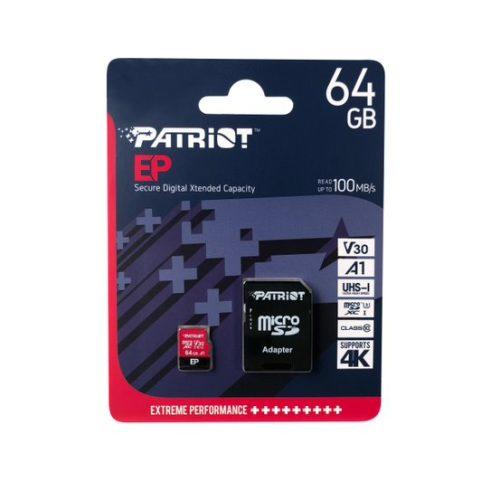 [PEF64GEP31MCX] Patriot EP V30 A1 64GB Micro SDXC Card + Adapter 