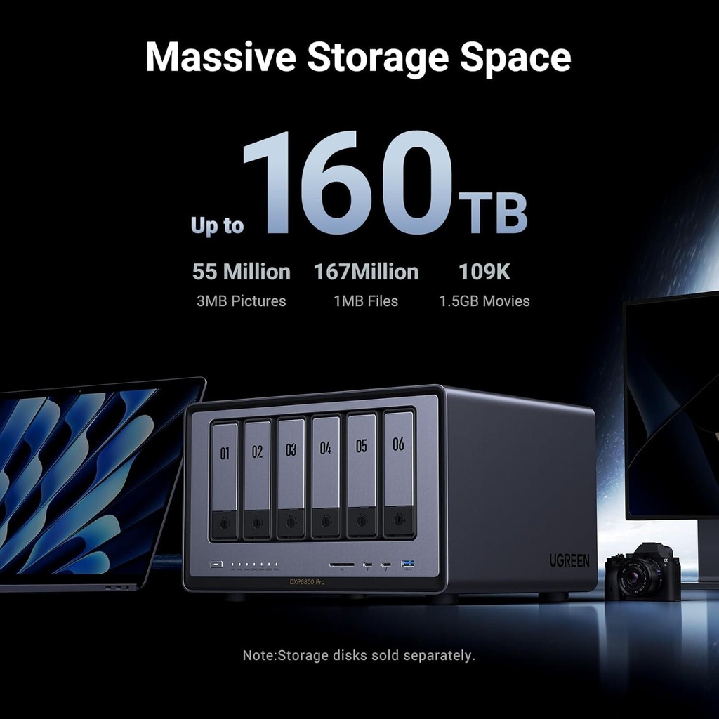 [DXP6800PRO-25899B] UGREEN NAS DXP6800 Pro 6 Bay 10GbE x2 2xTBT4