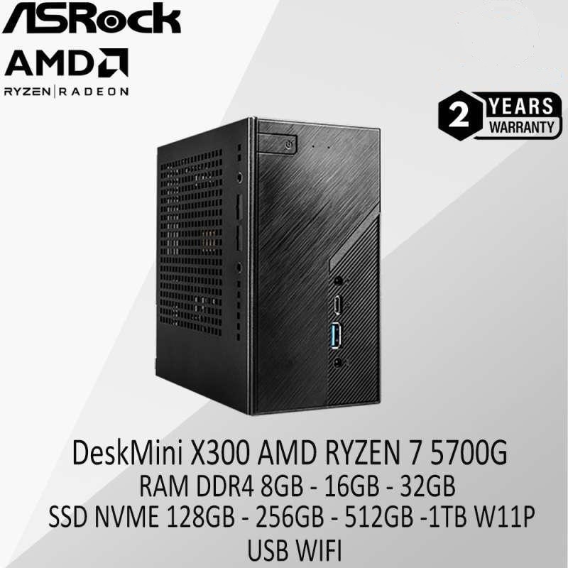 [PCB_ASROCK_R716G] ASRock AMD Ryzen 7 5700G 16GB RAM 500GB SSD Desktop PC - No OS
