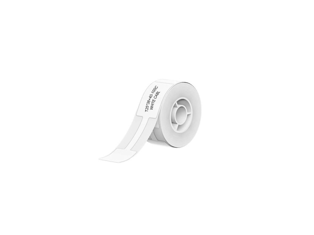 [T25_38+40-100C_WHITE_CABL] NIIMBOT B1/B21/B3S Thermal Label 25x38mm - 100 Labels Per Roll - White Cable
