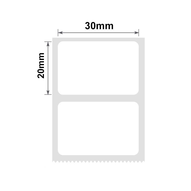 [T30_20-320WHITE] NIIMBOT B1/B21/B3S Thermal Label 30x20mm - 320 Labels Per Roll - White 