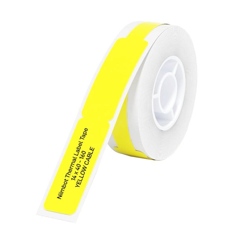 [T12.5_74+35-65YELLOW_Cabl] NIIMBOT D11/D110/D101/H1S Thermal Label 12.5x74mm - 65 Labels Per Roll - Yellow for Cable
