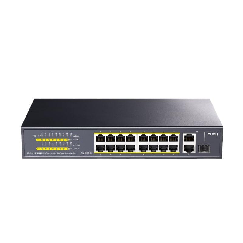 [FS1018PS1] Cudy 16-Port Unmanaged PoE+ Switch - Rack Mount