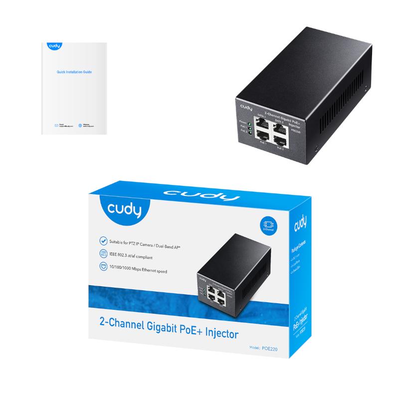 [POE220] Cudy 2-Channel 30W Gigabit PoE+ Injector