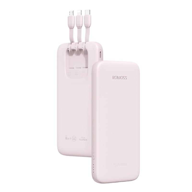 [PHC10-201-6731H] Romoss Power Bank 10000mAh 15W PNK