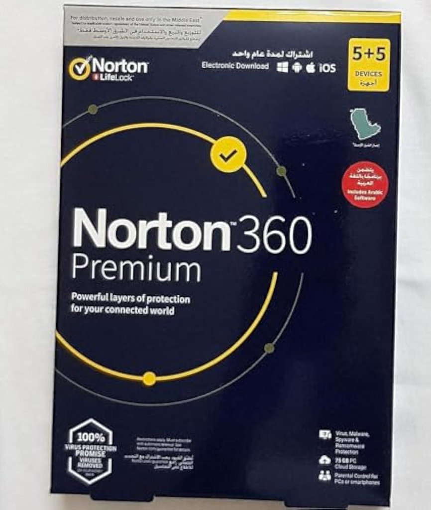Norton 360 Premium 75Gb AF 1 User 10 Device 12 Months - Physical Package
