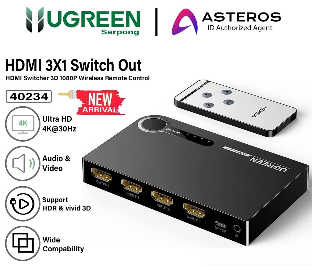 UGREEN HDMI1.4 Switcher 3 in 1 out 4Kx2K@30Hz (LY)