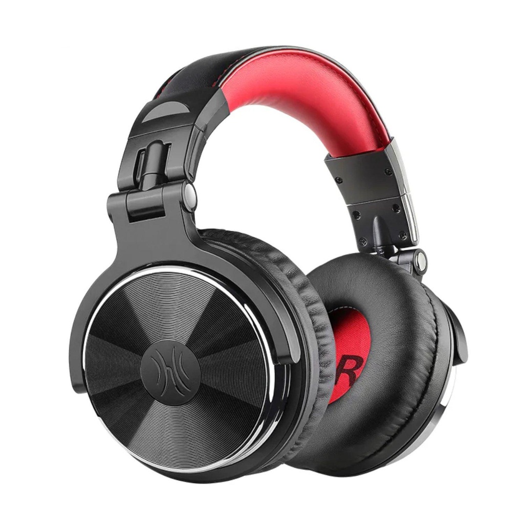 [Oneodio-Pro10_Red_Black] Oneodio Pro 10 Professional Wired Over Ear DJ and Studio Monitoring Headphones - Red-Black