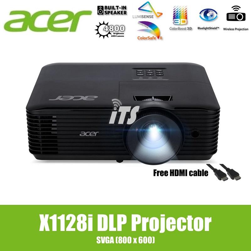 Acer X1128i DLP SVGA 4800 Lm 20000:1 EMEA, Bag, Data Projector, SA Power