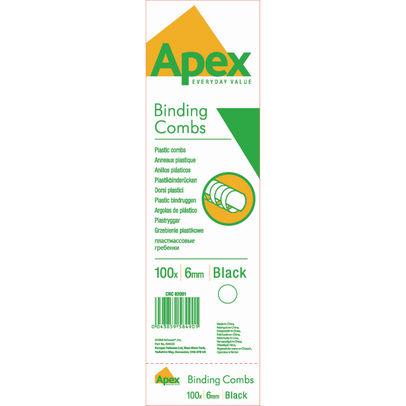 Apex 6MM Comb Black 100pk