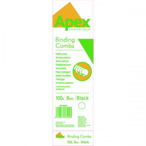 [6200301] Apex 8MM Comb Black 100pk