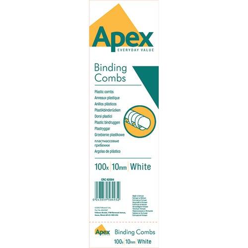 [6200401] Apex 10MM Comb White 100pk