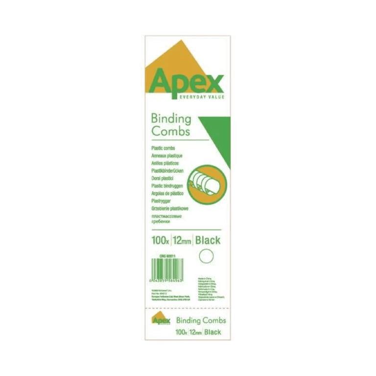 [6201101] Apex 12MM Comb Black 100pk