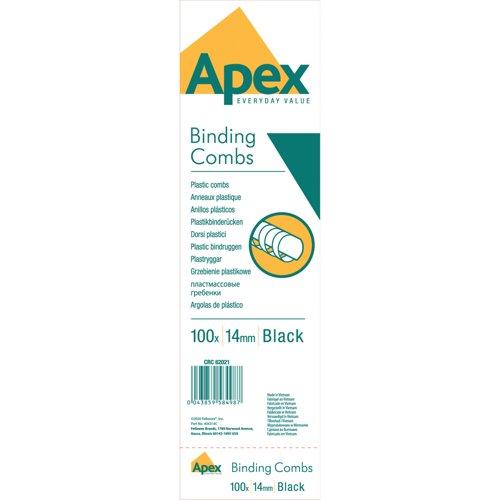 [6202101] Apex 14MM Comb Black 100pk