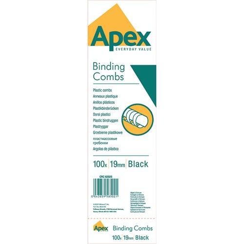 [6202501] Apex 19MM Comb Black 100pk