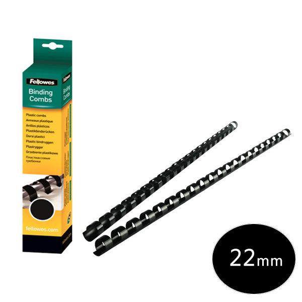 [5348103] Fellowes 22MM Comb Black 50pk