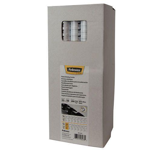 [5347803] Fellowes 22MM Comb White 50pk 