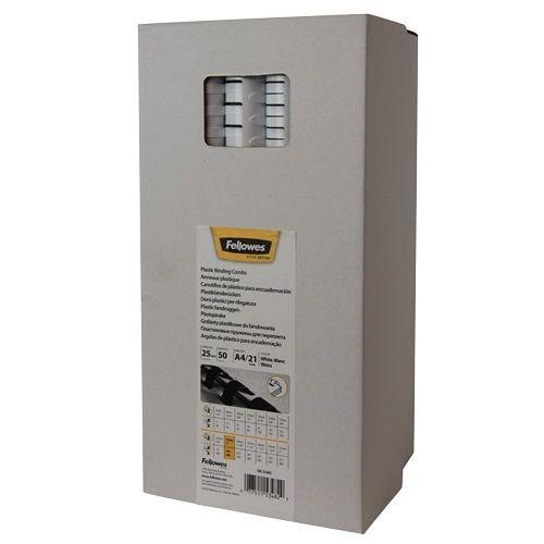 [5348204] Fellowes 25MM Comb White 50pk