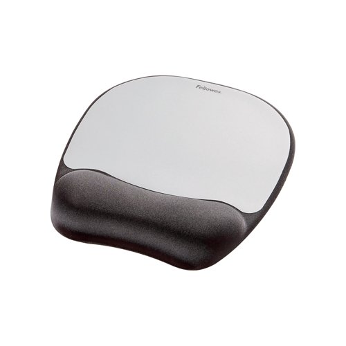 [9175801] Memory Foam Mousepad Wrist Support - Silver