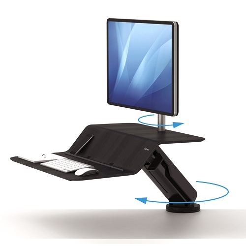 [8081501] Lotus™ RT Single Sit-Stand Workstation - Black