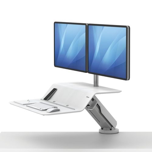 Lotus™ RT Dual Sit-Stand Workstation - White