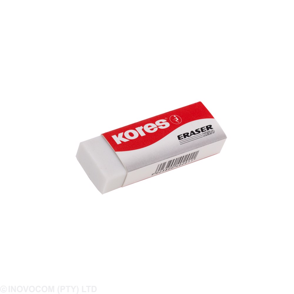 [KOR-EC-40201] Large Eraser 60 X 21 X 10mm Sleeved - White