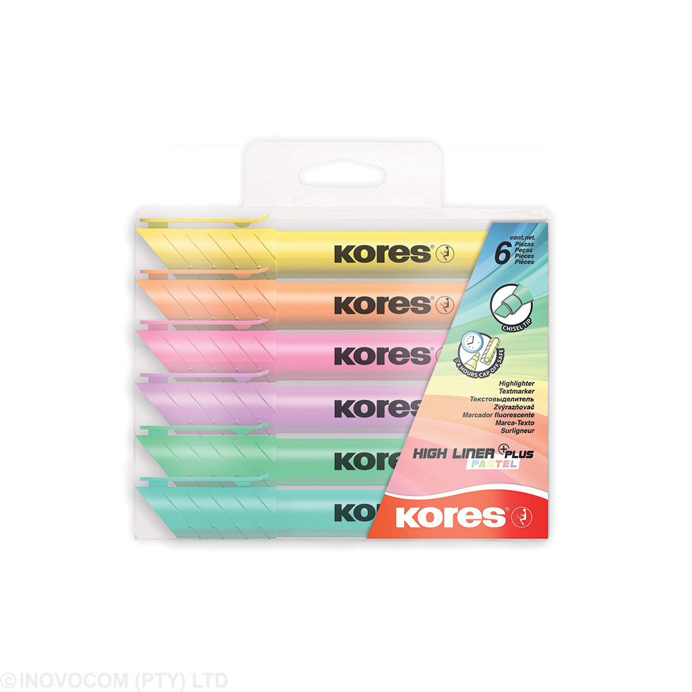 Highliner Plus -Chisel Tip/ ROUND Barrel Wallet 6 PASTEL 