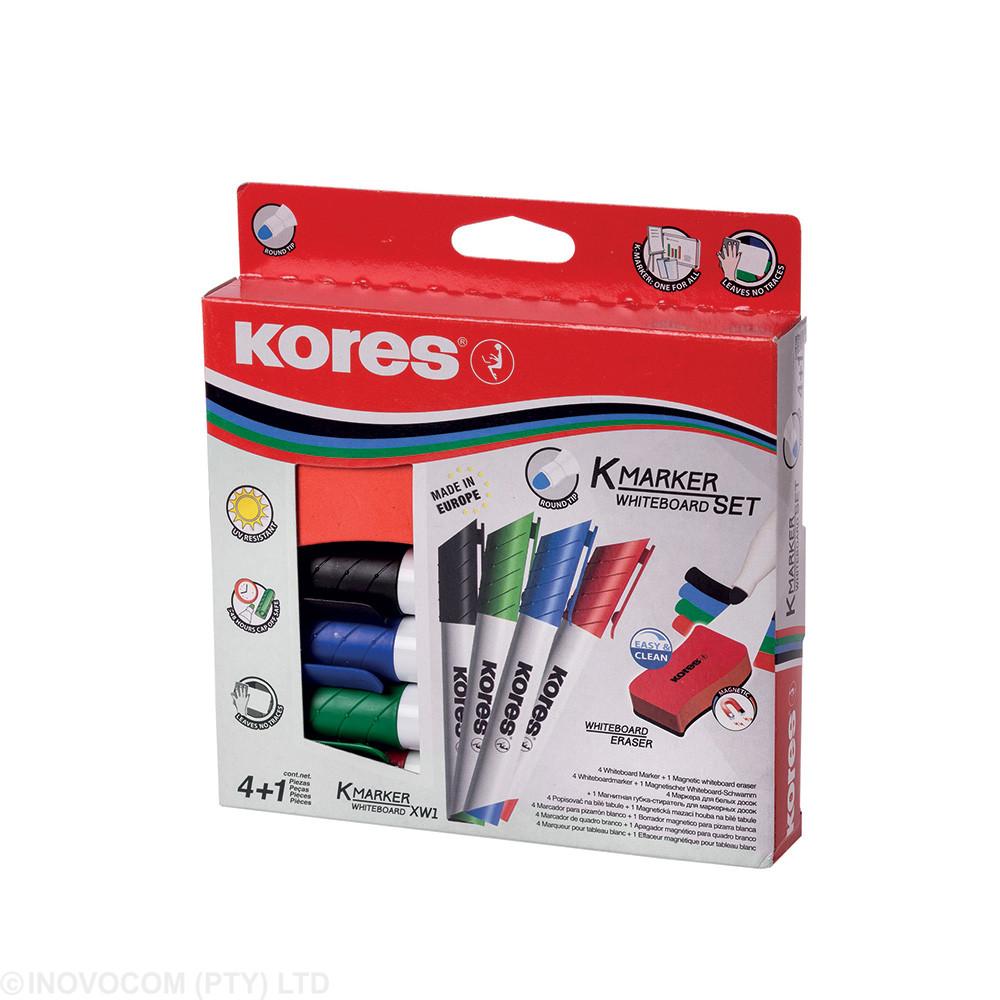 [KOR-WB-20863] K-Marker Whiteboard Wallet 4 + Magnetic Whiteboard Eraser