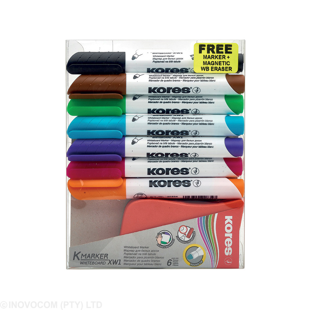K-Marker Whiteboard Wallet 7 + Magnetic Whiteboard Eraser