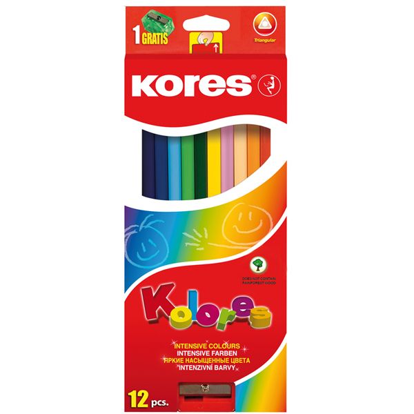 [KOR-CPCL-93312] Kolores Colour Pencils Triangular 12's