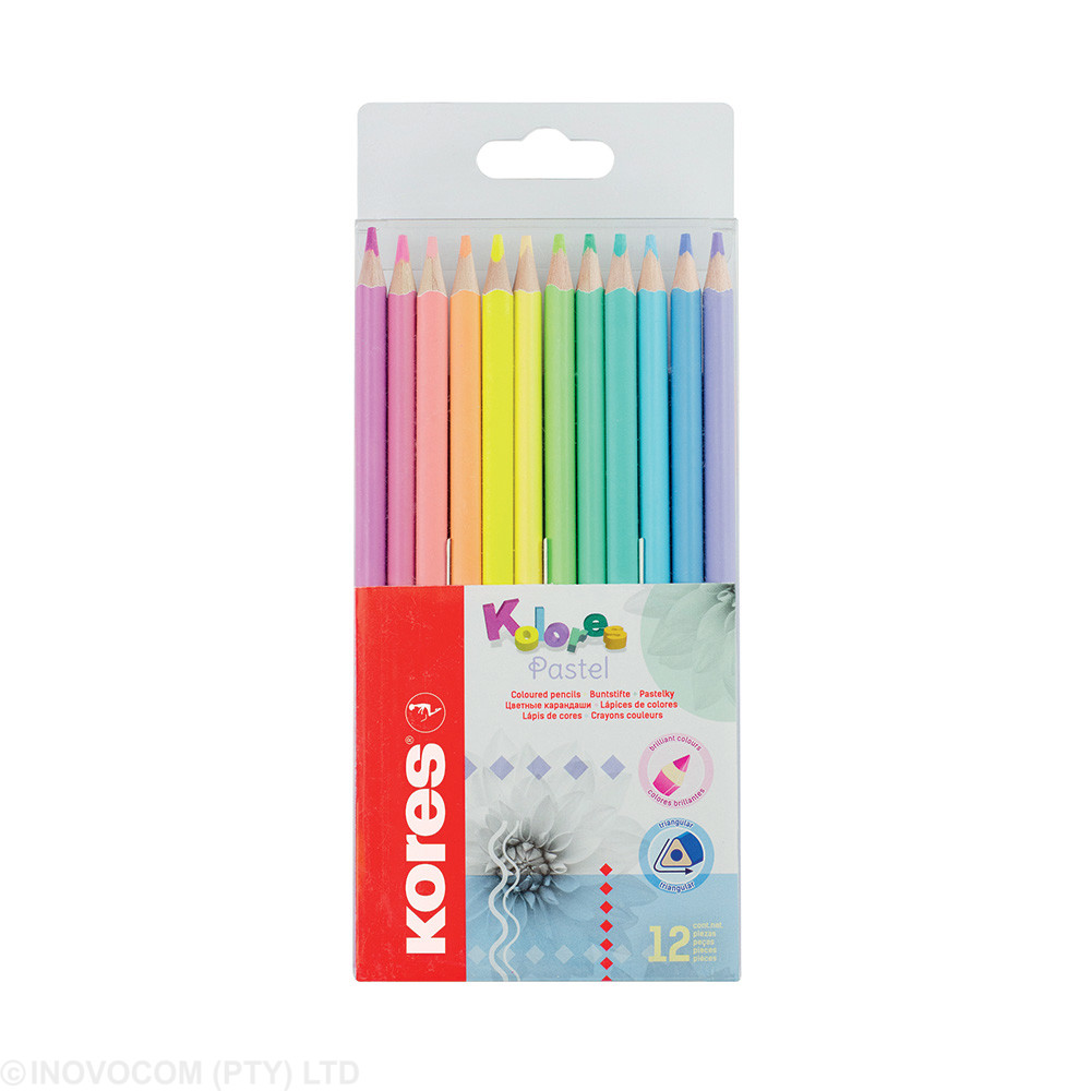 [KOR-CPCL-93311] Kolores Colour Pencils Triangular PASTEL 12's