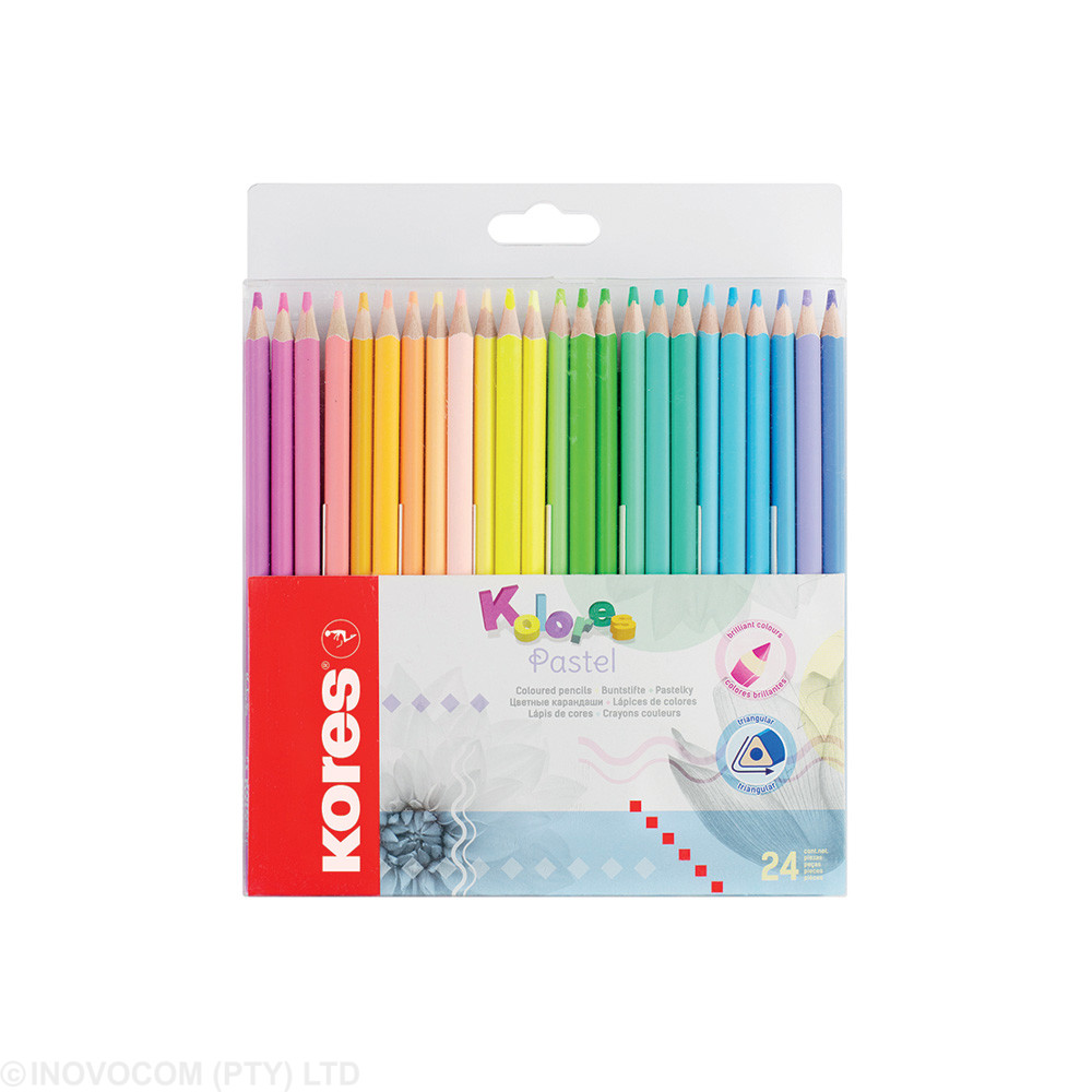 [KOR-CPCL-93321] Kolores Colour Pencils Triangular PASTEL 24's