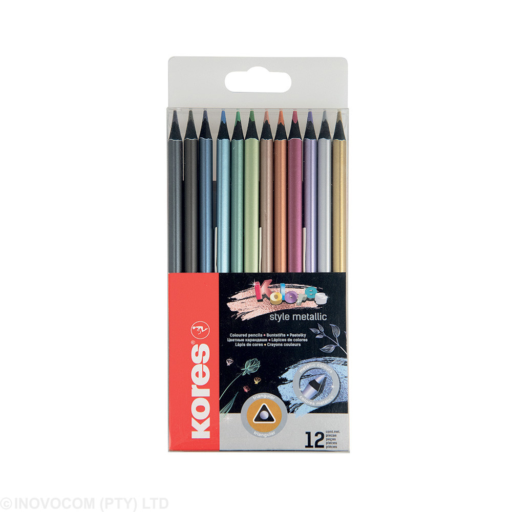 [KOR-CPC-L93316] Kolores Colour Pencils Triangular METALLIC 12's