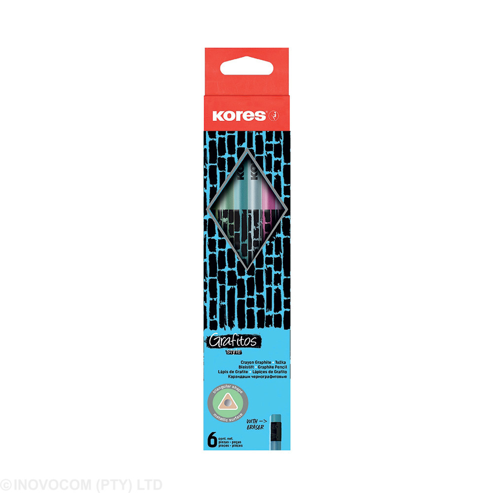 [KOR-GPW-92813] Grafitos Style HB Cracked  Barrel Pencils with eraser 6's