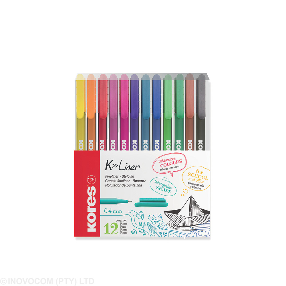 [KOR-GPW-28112] K-Liner Fineliner -Metal tip 0,4mm/ Wallet 12's