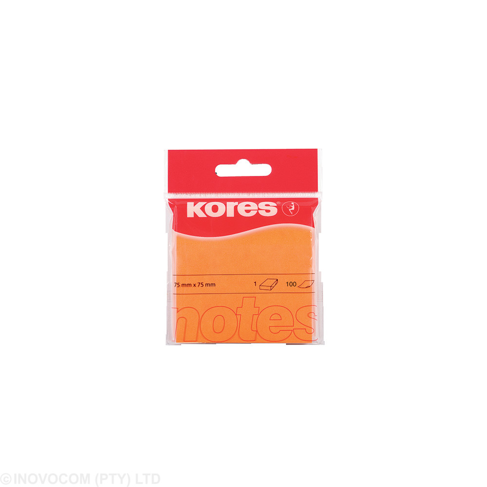 [KOR-NCI-47074] Neon 75 x 75mm adhesive notes / 100 sheets - Orange