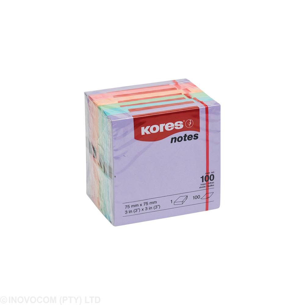 [KOR-NCI-47170] Pastel Shade Notes 75 x 75mm / 100 sheets per colour