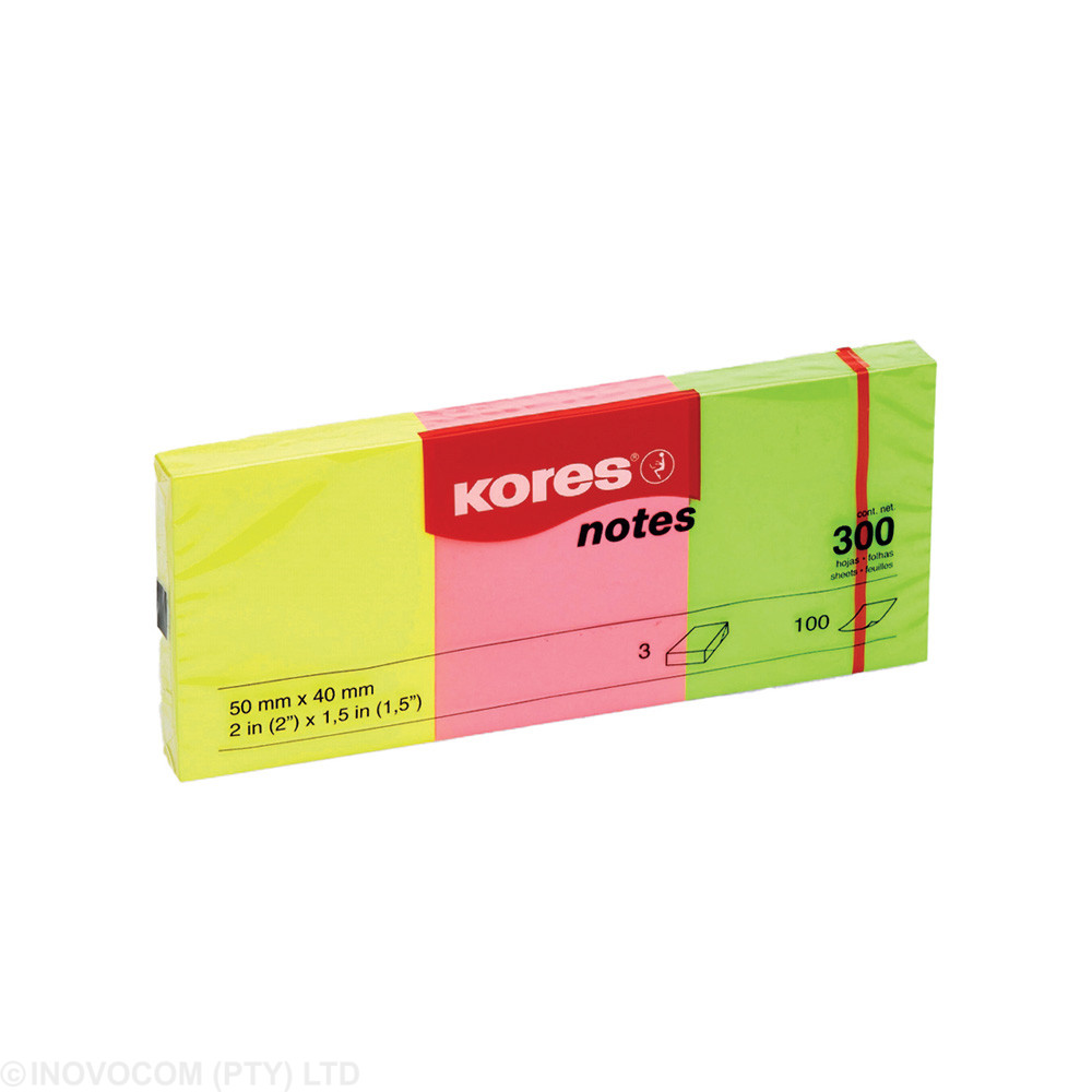[KOR-NCI-48440] Neon Notes 50 x 40mm /100 sheets per colour 