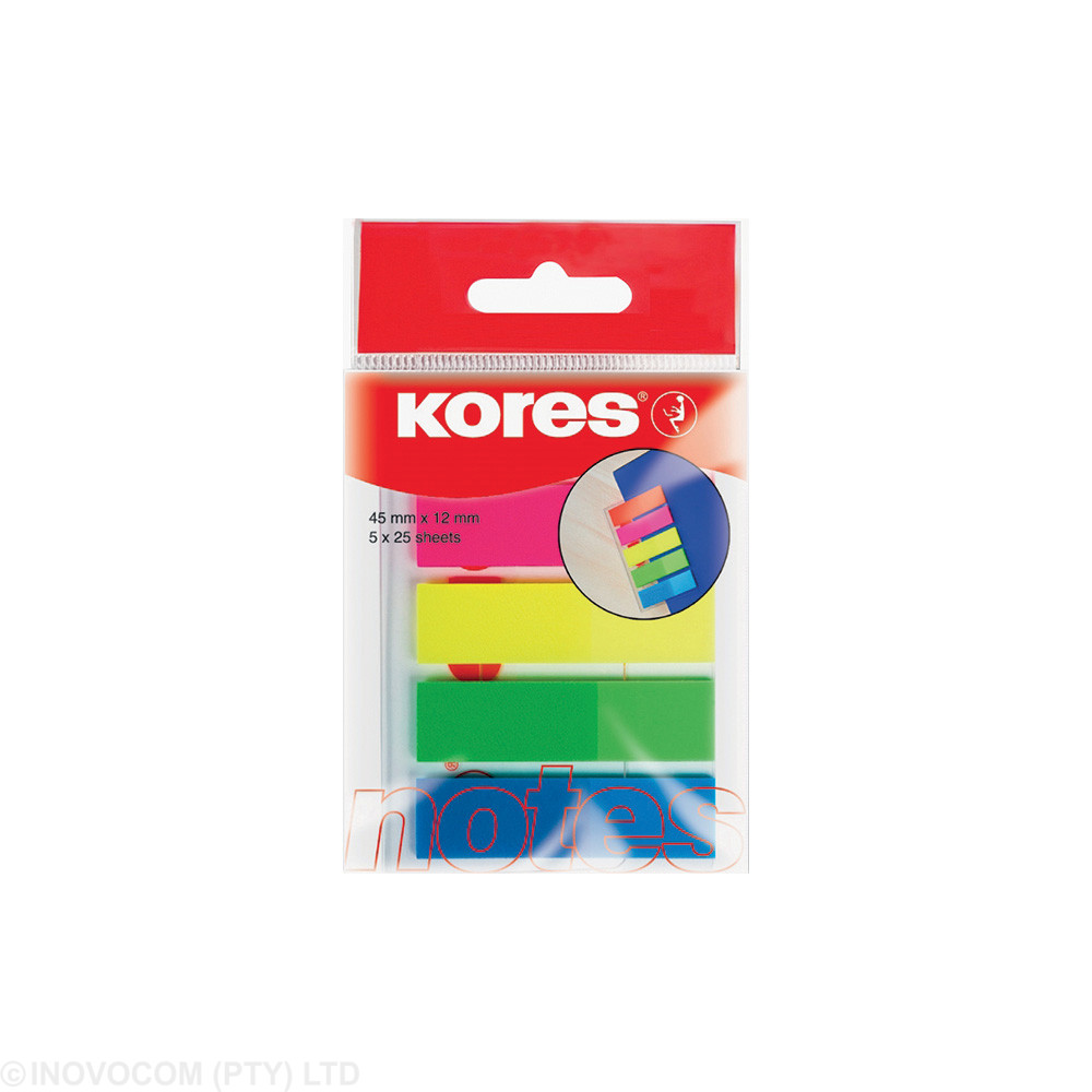 [KOR-NCI-45105] Film Index strips on clip 12 x 45mm -  25 sheets per colour