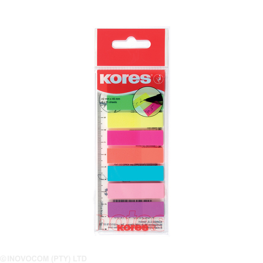 [KOR-NCI-45120] Film Index strips on ruler 12 x 45mm- 25 sheets per colour