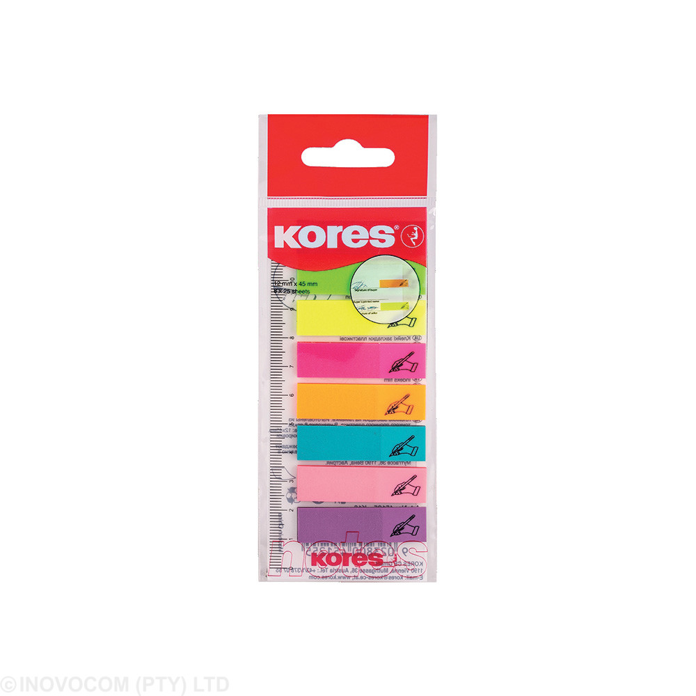 [KOR-NCI-45125] Sign Here Film Index strips on ruler 12 x 45mm- 25 sheets per colour 